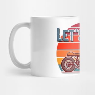 Let's Ride Cafe Racer Retro Vintage Adventure Motorbike Lovers Mug